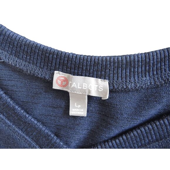 T by Talbots Knit Dress Lp Navy Blue Large Petite Active Atleisure - Picture 8 of 9
